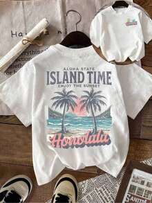 Comfortable Hawaiian-Shirt, Hawaiian Island Vibes-Shirt, Beach Lover, Hawaiian Vacation-Shirt, Retro Summer-Shirt, Beach-Shirt Women - 白色 2 - 查看 4