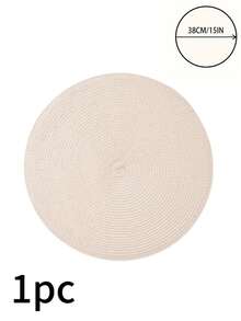 1/4/6/12 miếng lót đĩa tròn PP phong cách Bohemian, màu trơn, chống trượt, chịu nhiệt, hoàn hảo cho sử dụng hàng ngày, ngày lễ, họp mặt gia đình, tiệc Giáng sinh, bữa tối, bàn cà phê, trang trí nhà cửa, mọi mùa - Màu be - Xem 16