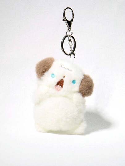 1 pieza Soporte para llaves de coche de peluche de cachorro de otoño/invierno para mujer, lindo colgante de mochila personalizado, adecuado para estudiantes y trabajadoras de oficina