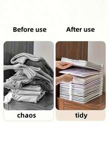 1/5 piezas Organizadores de ropa apilables y portátiles de plástico, organizador ahorrador de espacio para camisas, pantalones y accesorios, almacenamiento compacto ahorrador de espacio para armario, armario, organización del hogar, sistema de fácil recuperación para organización del hogar y lavandería