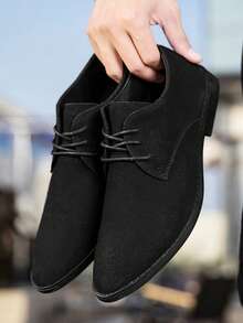 Zapatos casuales para hombres, botas de punta afilada, estilo británico, de cuero ante, Oxford, versátiles para vestir, zapatos de boda