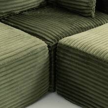 4-Seat Magic Cube Compressed Sofa  – Luxe Corduroy, No Assembly Required, Modular Design, Soft Sit For Primary Living Spaces & Homeowners - Green + 4 Seat - View 7