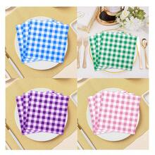 40张装绿色格子纸巾 一次性餐巾纸 绿白格子纸巾 适用于烧烤野餐、卫生间、生日派对、婚礼用品 - 綠色 - 查看 6