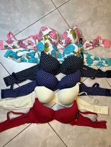 6-Piece Multi-Color Bra Set, 32b, 34b, 36b, 38b - Multicolor 38b - View 2