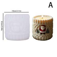 1 pieza Molde de vela en forma de cilindro de Papá Noel, para modelado de lana, manualidades de jabón, yeso y resina, adornos y regalos hechos a mano creativos