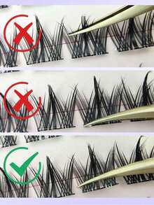 100pcs/Pack Graphic Dog Style Disposable Self-Adhesive False Eyelashes, Fluffy & Natural Look Lash Clusters,Eye Lash Clusters,Individual Eyelashes,Lashes,Fake Lashes - màu đen - Xem 9