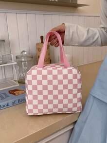 便携式午餐包，保温午餐盒，便当包，晚餐保温袋，加厚可爱午餐水果袋，粉色豹纹碎花午餐包，女士午餐盒，学生午餐盒 - 粉色 - 查看 7