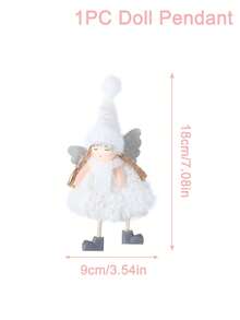 1Pc Knitted Angel Pendant, Christmas Hanging Ornament, Christmas Decorations, Cute Elf Home Decoration Ornament, Christmas Tree Decoration, Holiday Festival Party Supplies, Xmas Decor, Christmas Gift, Christmas Pendent