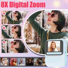 Fotocamera istantanea per uomo e donna, la tua festa, i tuoi ricordi, stampati istantaneamente: la fotocamera sociale istantanea con video HD e zoom 8X, 4 rotoli di carta per stampa a colori (rosso/blu/arancione/verde) | Fotocamera istantanea portatile per eventi e catturare momenti con flash e batteria a lunga durata da 1300mAh - ET-Multicolore - Visualizzare 5
