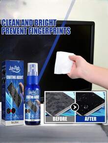1套屏幕镀膜剂，手机屏幕清洁液，防刮擦，防指纹，疏水，疏油镀膜液，配清洁布 - 彩色 - 查看 2