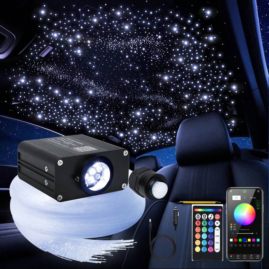 1000PC Car/Home Headliner Star Light Kit Roof Twinkle Ceiling Lights Fiber Optic - Multicolor - View 1