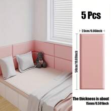 5/10pcs Soft Cushion Headboard, Wall-Mounted And Peel-Off Ready-To-Attach Headboard, Background Wall Decorative Board, Soundproof DIY Wall Board, Modern Bedroom Design Wall Board,3D Wall Board