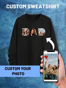 Felpa casual personalizzabile con grafica per uomo, autunnale