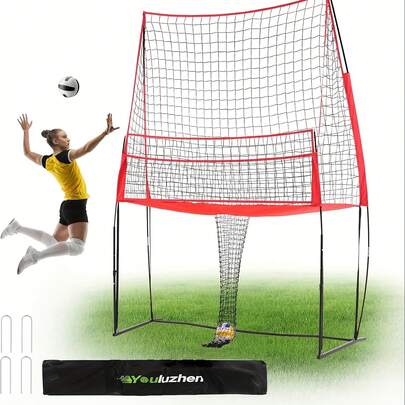 Volleyball Training Equipment Net System - 11x8 Ft Sturdy Adjustable Volleyball PracticeNet Station For Backyard Indoor Outdoor Hitting Serving Passing Practice, Youluzhen