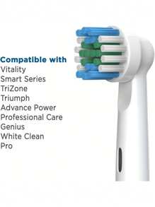 Electric Toothbrush Replacement Brush Heads, Compatible With Oral-B , Classic Precise Cleaning Replacement Brush Heads, Effective Cleaning And Plaque Removal - White - View 8