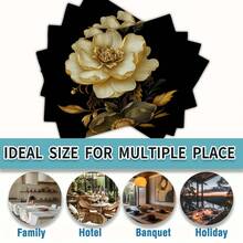 Set de 1/4/10 buc. alergător de masă cu model floral platinat și șervețele, alergători din material textil pentru decorul mesei de sărbători, decor pentru casă, cadouri, set de alergători de masă și șervețele potrivite pentru sărbători în interior și în exterior, petreceri sezoniere, decor pentru masa de bucătărie și sufragerie, decorare pentru masa de petrecere, alergători de masă pentru camera de acasă