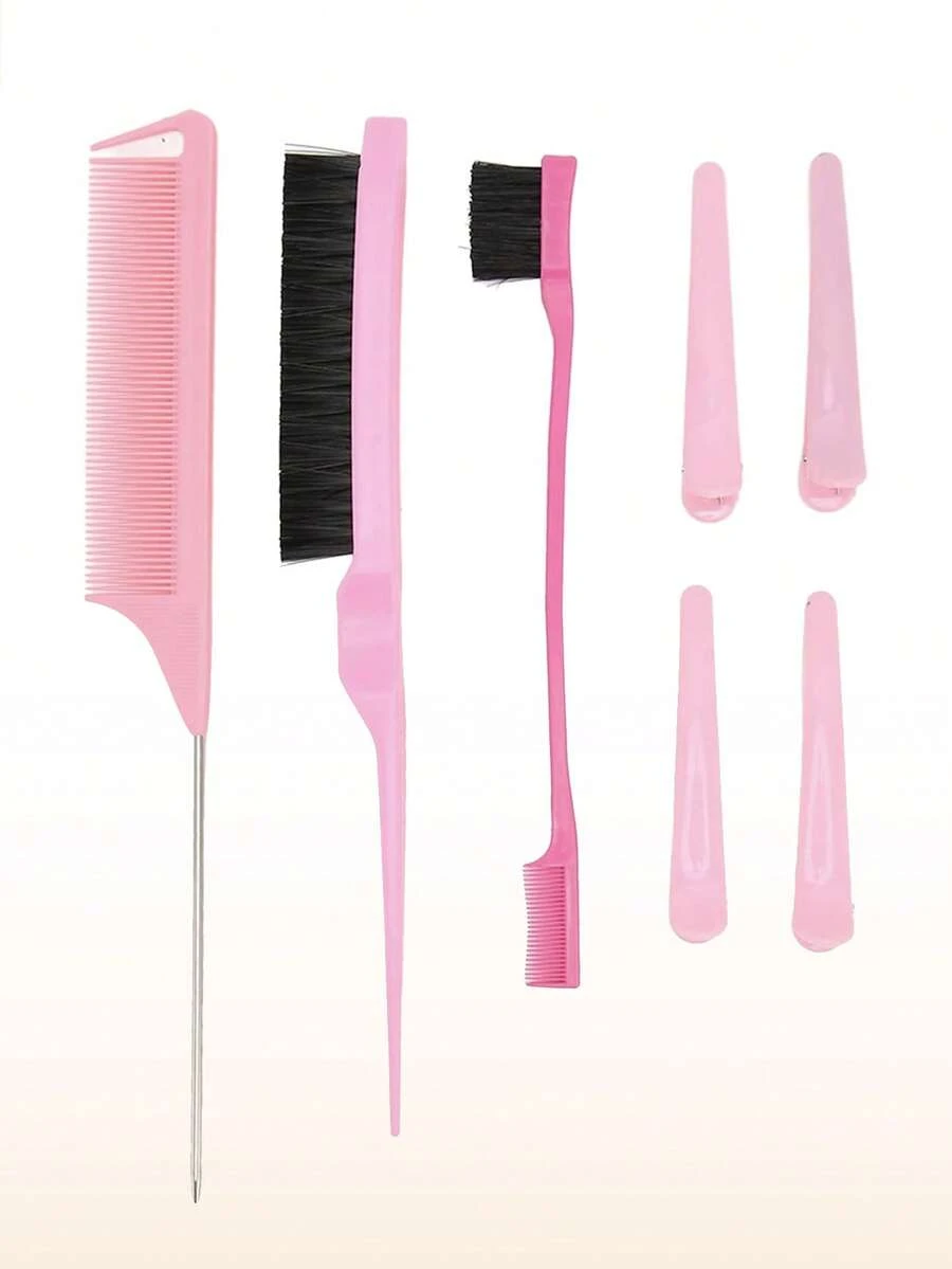 7Pcs/Set Edges Brush , Slick Back Hair Brush , 3Pcs Hair Styling Comb ...