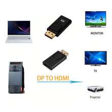 4K DisplayPort To HDMI Compatible Adapter Converter Display Port Male DP To Female HD TV Cable Adapter Video Audio For PC TV