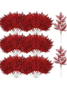 20/10/2 pièces Aiguilles de pin scintillantes de Noël, pics et vaporisateurs de Noël, tiges de feuilles de cèdre artificielles, tiges de feuilles de Noël, pour artisanat DIY, couronnes, décoration de la maison. Aiguilles de pin artificielles rouges scintillantes, pics floraux de Noël artificiels, branches pour arbre de Noël, couronnes, bouquets de mariage, décoration saisonnière d'hiver