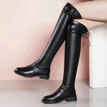Women Mid-Calf Boots - Black Single - View 2