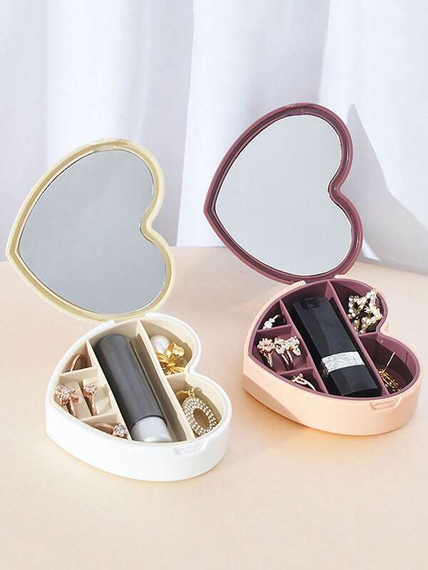 1PC Portable Jewelry Storage Box Travel Jewelry Box For Little Girls, Lipstick, Necklace, Earrings, Multifunctional Jewelry Box