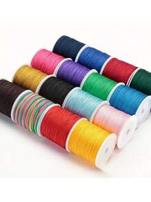 1 件 0.8 毫米多色线，每卷 45 米/1771 英寸，用于 DIY 手链、蕾丝工艺、编织绳、流苏和串珠首饰制作的结线
