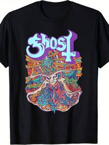 Camiseta Band 7-Inch Satanic Panic - Gráfico psicodélico vibrante, 100% algodón, manga corta, cuello redondo, lavable a máquina - Ajuste casual para todas las estaciones - Negro - Ver 2