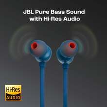 JBL Tune 310C 有线入耳式 C 型耳机，带数模转换器的高分辨率音频，带麦克风的 3 键 EQ 预设遥控器，防缠绕扁平电缆，兼容 USB-C 设备 - 藍色 - 查看 9