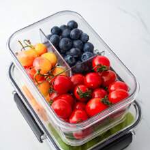 1pc Airtight Food Storage Container, Clear Plastic With Easy Lock Lid, Suitable For Grains, Rice, Pasta, Flour, Sugar, Kitchen Supplies Storage,