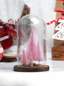 10pcs/5pcs/1pc Pink Mini Christmas Tree Table Decor, Suitable For Store Holiday Decoration, Home Party Dining Table Ornament - Multicolor - View 3