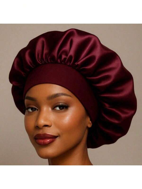 Touca de Cetim Ant Frizz Com Faixa Larga para Dormir Cozinha Banho