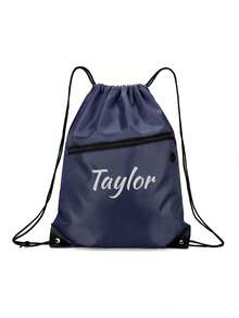 Personalized Initial & Name Drawstring Backpack, Sports Bag, Swimming Bag, Gym Bag, After School Club Bag Multi-Functional, Ornamental Exquisite, Stylish, Modern, Colorful, Contracted, Casual Custom, Unique, Gift, Personalized Gifts, Cute Baby Ideal Gifts For Him Family, Friends, Daughter, Son, Her For Birthdays - Multicolor - View 7
