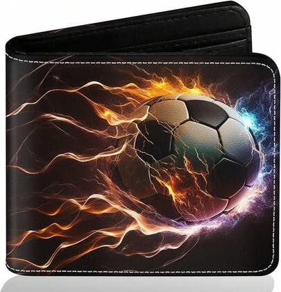 Boys Wallet For Kids, Cool Kids Wallet For Boys Ages 8-10 9-12 11-15, Funny Balls Leather Bifold Rfid Blocking, Coin Pocket Id Window For Teen Men Youth Guys Birthday Christmas Gifts