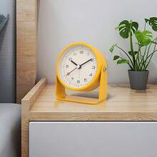 1pc Minimalist 3-Inch Metal Rotary Alarm Clock, Silent Quartz Analog Desk Digital Clock (Suitable For Living Room, Bedroom, Office Decor) Home Decor Room Decor - Multicolor - View 7