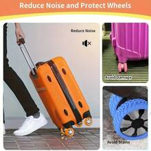 8pcs Silicone Luggage Wheel Covers, Noise Reduction, Floor Protection, Smooth Rolling, Wear-Resistant Travel Accessories, Multiple Colors For Easy Identification