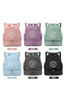 MOCHILA DEPORTIVA UNISEX, BOLSA DE VIAJE IMPERMEBLE MULTIFUNCIONAL - Blanco y Negro - Ver 5