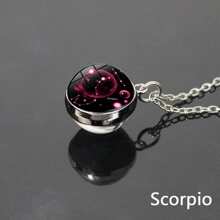 1pc 12 Zodiac Constellation Necklace, Starry Sky Glow In The Dark Glass Ball Pendant Necklace, Suitable For Men & Women, Father's Day, Thanksgiving, Christmas, New Year, Birthday Gift, Holiday Present Valentine's Day - Constellation Necklace - View 13