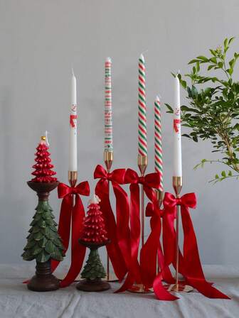 2 Pieces /Set, 9.84-Inch Christmas Long Stick Candles, Christmas Greetings, Snowman Prints, Fun Print Candles, Home Decoration, Retro Long Stick Candles, Suitable For Home Decoration, Christmas Decoration, Table Decoration, Room Incense, Holiday Gifts For Friends And Family, Souvenir Gifts, Holiday Gifts Christmas Decorations Room Decor, Christmas Gifts