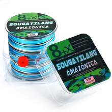 SOUGAYILANG 8股PE编织钓线，300米/328码，多色，耐用钓线。强韧耐用的8股编织钓线，300米/328码，拉力15-120磅，迷彩图案，耐用聚乙烯材质，适用于主线和海水垂钓。 - 彩色 - 查看 13