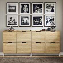 SoBuy 4 Flip-Drawers Shoe Cabinet Shoe Rack Shoe Storage Cupboard Organizer Unit Natural W100 X D19 X H90cm FSR100-N - Brown - View 5