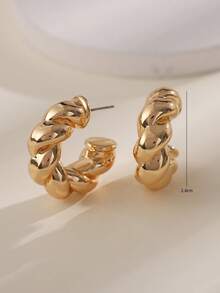 1-9 pares de pendientes de botón con forma de gota de agua exagerada, de material plástico ligero con recubrimiento dorado - Amarillo Oro - Ver 16