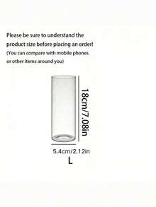 Madebyblanc 1 st klarcylindrig glasljusstake, slank pelare hög borosilikatglasljusstake, värmebeständig glasblomvas för bröllop, festivalfest, dekorativ bordsljusstake, festivalkvällsfest Bakgrundsdekoration Ljuskopp -(Inkluderar inte ljus), rumsdekor, presenter - Multifärgad - Visa 14