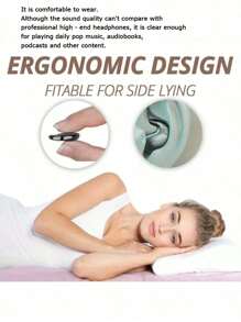 擁有超長待機時間的無線耳機，實現完美睡眠-超薄入耳運動耳機，與蘋果和安卓兼容 - 黑色 - 查看 4