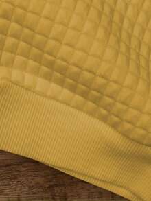 Thanksgiving Graphic Print Casual Sports Waffle Knit Sweatshirt - Yellow - View 3
