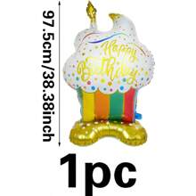 1pc Giant 132cm/97cm Black & Gold Birthday Cake Shape Foil Balloon - Perfect For Party Decor And Photo Prop, Party Decoration Balloon, Holiday Decor Balloon, Birthday Celebration, Birthday Party, Gift Giving, Baby Shower, Bachelor Party