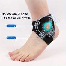 压缩护踝，采用超薄透气空心设计和轮廓贴合脚踝，提供运动脚踝支撑支架和弹性脚踝保护装置，配有薄脚踝保护器，非常适合跑步、健身、足球、篮球运动和日常使用 - 黑色 - 查看 5