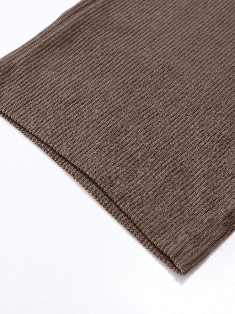 Plus Size Men Corduroy Straight-Leg Pants, Loose Fashionable Casual High Street Trousers, Suitable For Spring, Autumn And Lightweight Summer Styles, Fall - Coffee Brown - View 6