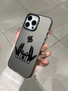 Street Hip Hop Hand Gesture Symbol Rapper JuL C'est Pas Des Lol Print Black Shockproof Matte Protective Phone Case, Full Coverage Hard Phone Protective Cover, Compatible With IPhone & Galaxy - Multicolor - View 2