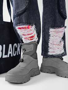 Men's High-Top Boots, British Style, Autumn/Winter New, Boots With Increased Height, Thick Sole, Outdoor Hiking Boots, Motorcycle Thick-Sole Work Boots - Multicolor - View 17