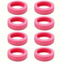 8pcs Silicone Luggage Wheel Covers, Noise Reduction, Floor Protection, Smooth Rolling, Wear-Resistant Travel Accessories, Multiple Colors For Easy Identification